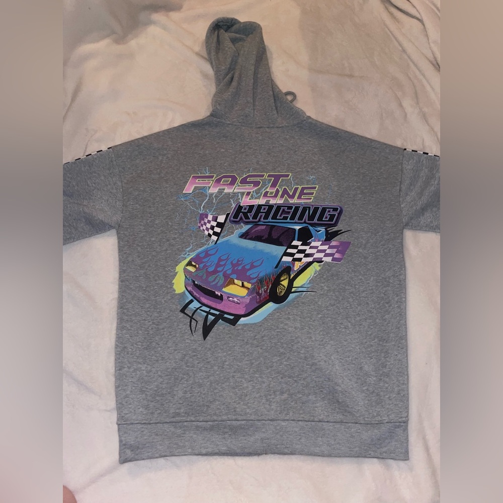 SOLD - Streetwear Society Zip Up Hoodie with graphics on back